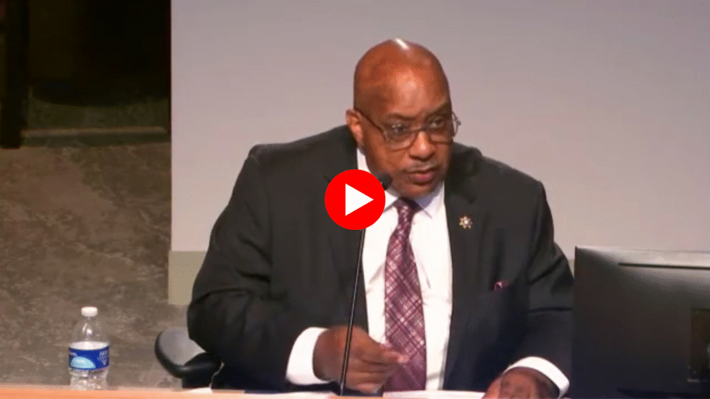 Clifton Harris | San Clifton Harris speaking at San Bernardino County Board of Supervisors meeting during his campaign for sheriff